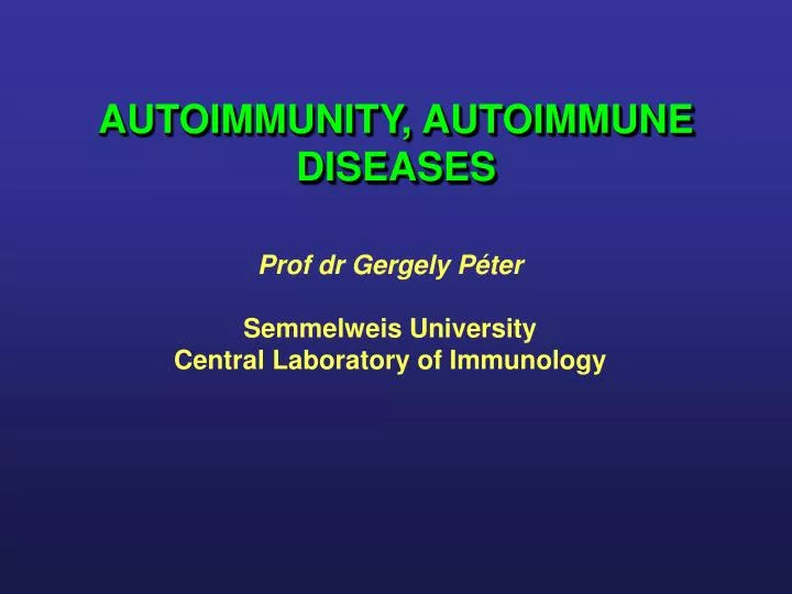 autoimmunity autoimmune diseases