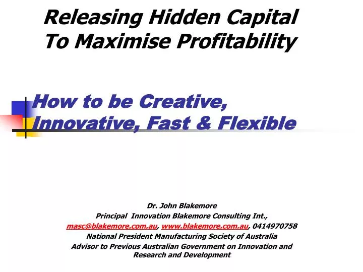 how to be creative innovative fast flexible