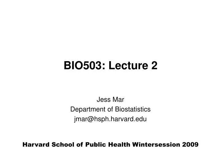 bio503 lecture 2