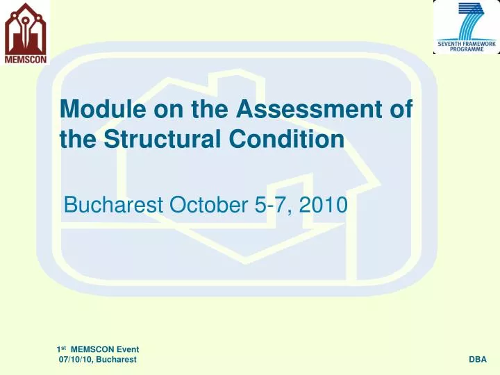module on the assessment of the structural condition