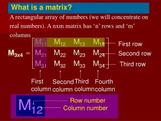 A rectangular array of numbers (we will concentrate on