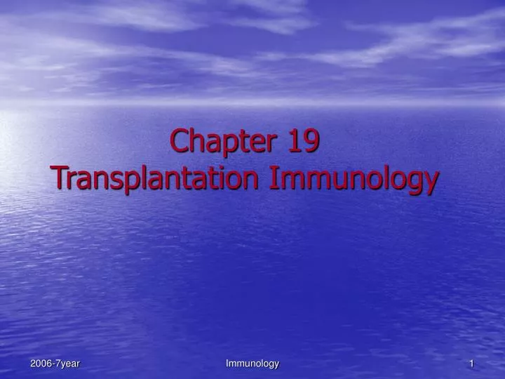 chapter 19 transplantation immunology