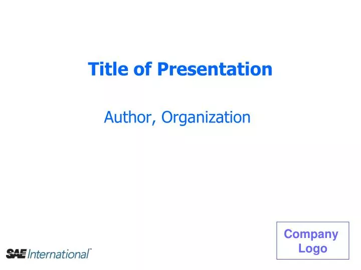 title of presentation