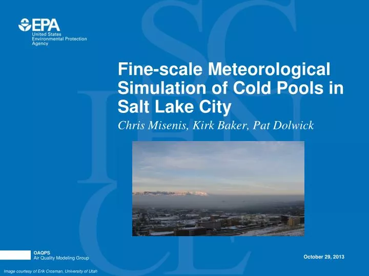 fine scale meteorological simulation of cold pools in salt lake city