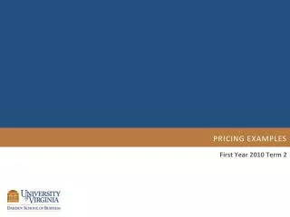 PRICING Examples