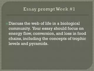 Essay prompt Week #1