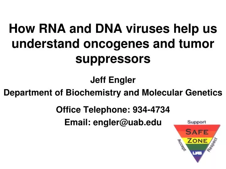 how rna and dna viruses help us understand oncogenes and tumor suppressors