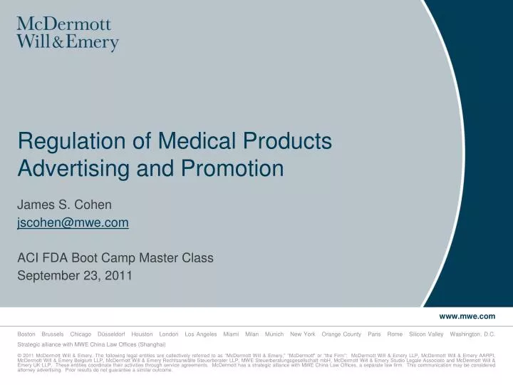 regulation of medical products advertising and promotion