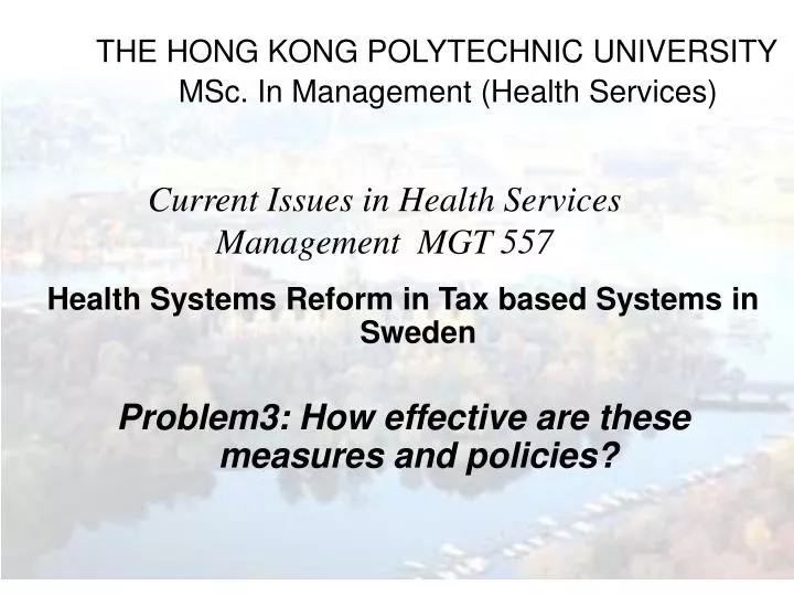 the hong kong polytechnic university msc in management health services