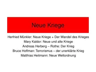 neue kriege