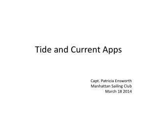 Tide and Current Apps