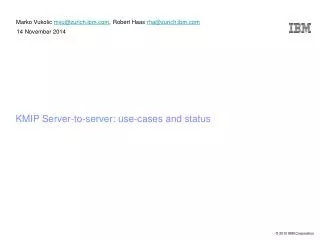 KMIP Server-to-server: use-cases and status