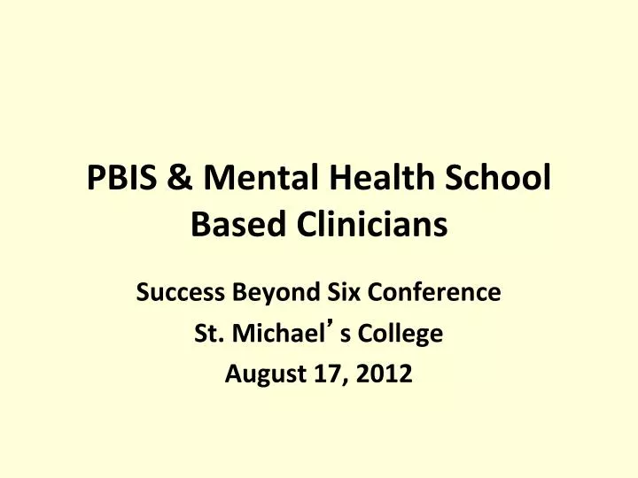 pbis mental health school based clinicians