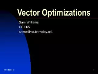 Vector Optimizations