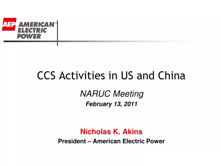 ccs activities in us and china