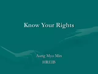 Know Your Rights