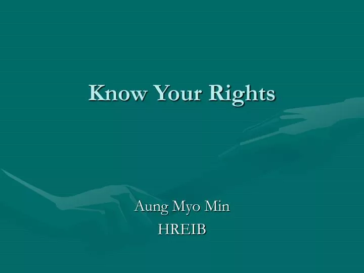 know your rights