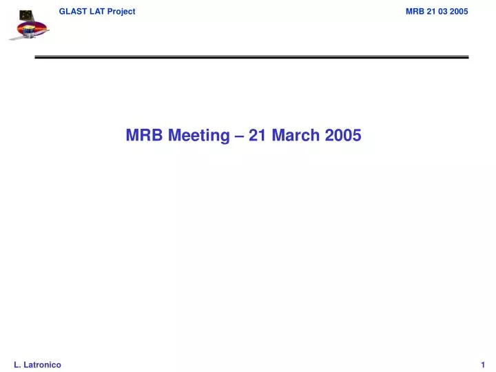 mrb meeting 21 march 2005