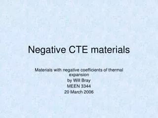 Negative CTE materials