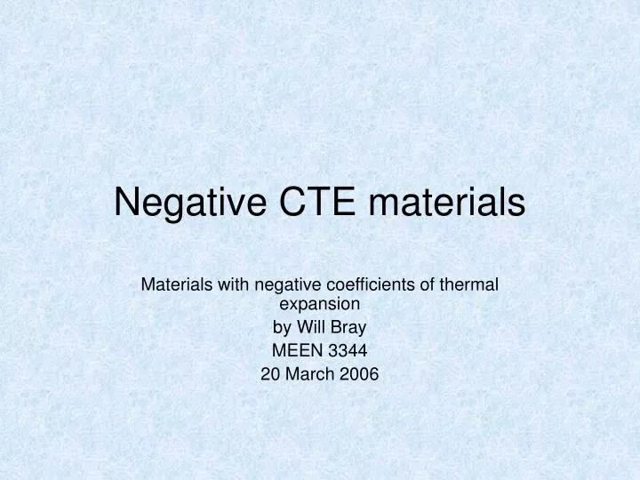 negative cte materials