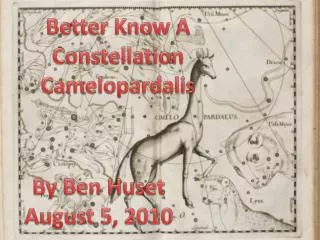 Better Know A Constellation Camelopardalis