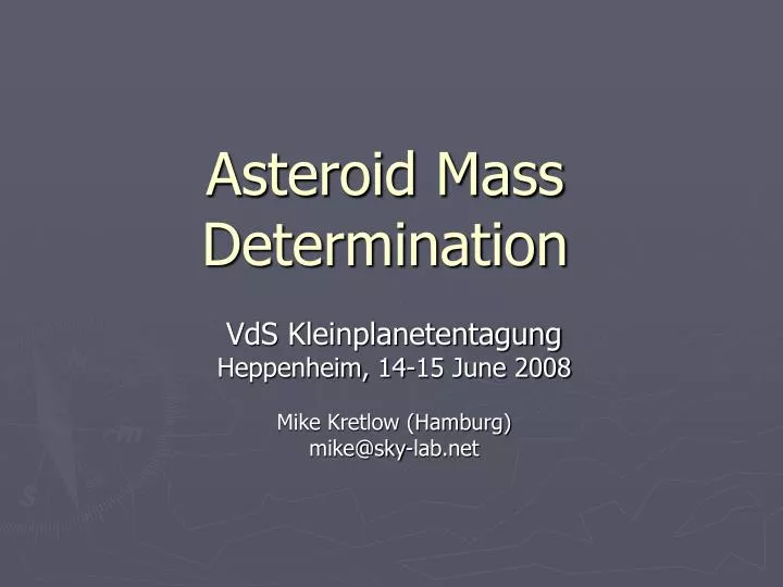 asteroid mass determination