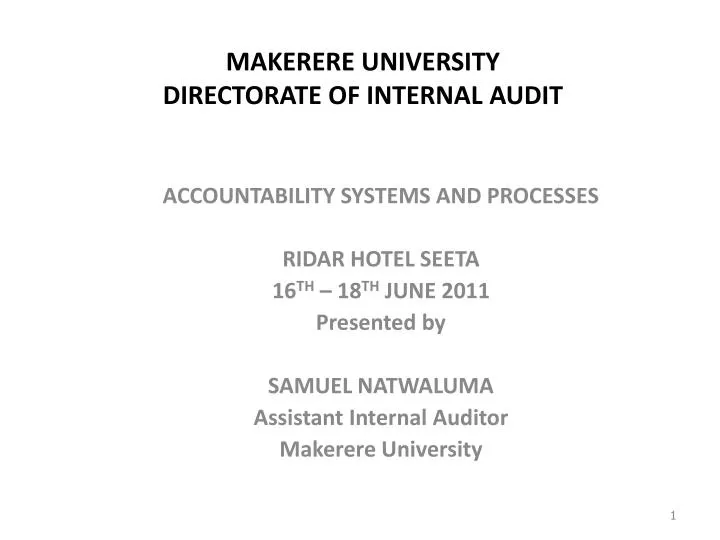 makerere university directorate of internal audit