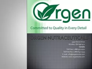 Orgen nutraceuticals