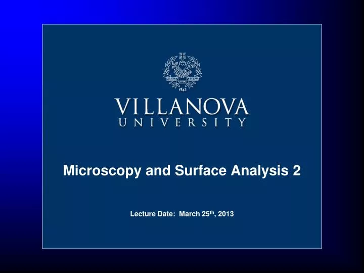 microscopy and surface analysis 2