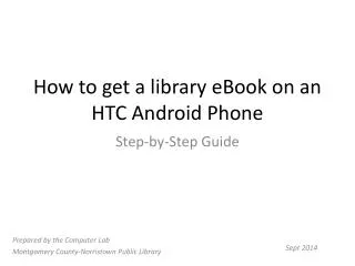 How to get a library eBook on an HTC Android Phone