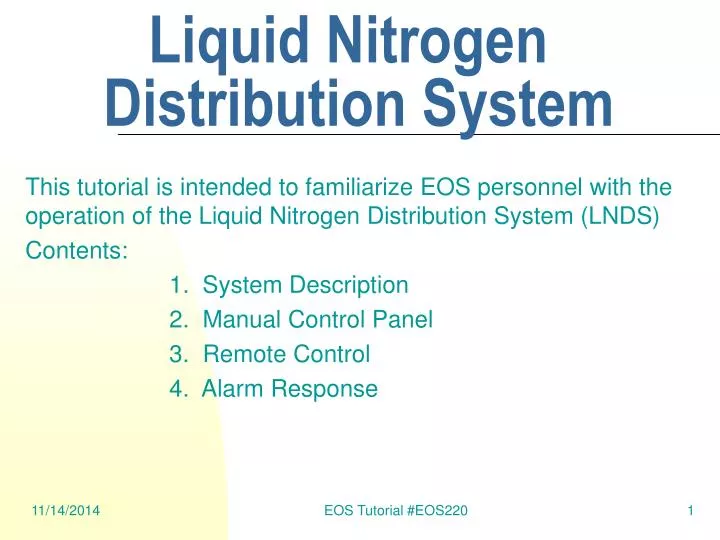 liquid nitrogen distribution system