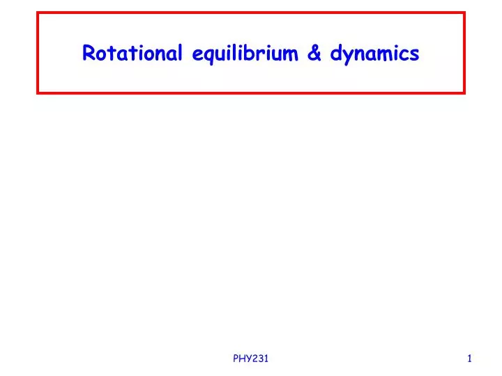 rotational equilibrium dynamics