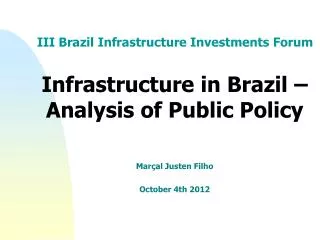III Brazil Infrastructure Investments Forum