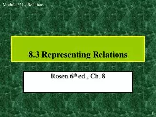 8.3 Representing Relations