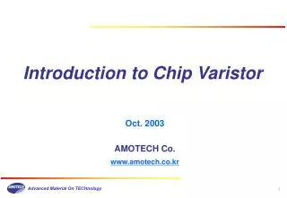 Introduction to Chip Varistor