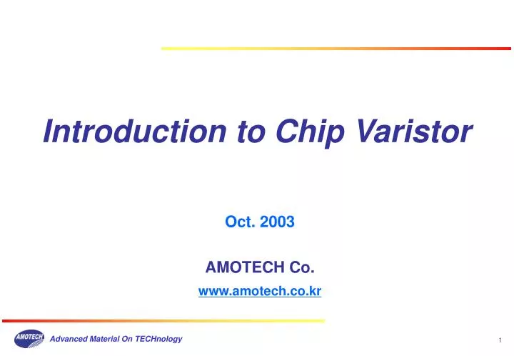 introduction to chip varistor