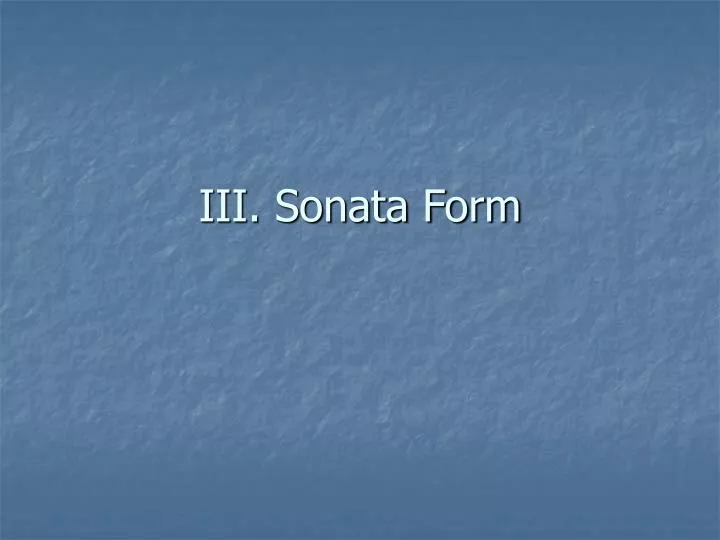 iii sonata form
