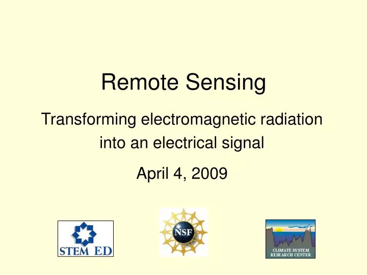 transforming electromagnetic radiation into an electrical signal april 4 2009