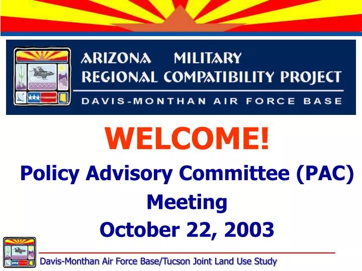 welcome policy advisory committee pac meeting october 22 2003