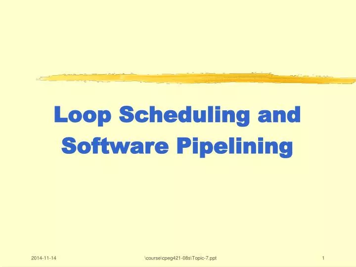 loop scheduling and software pipelining