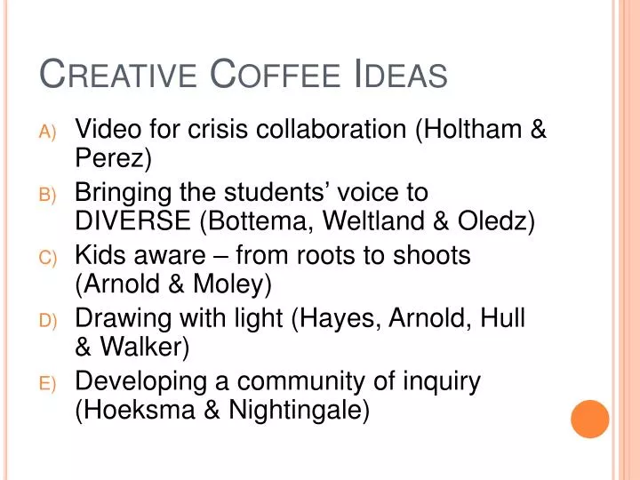 creative coffee ideas
