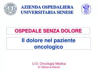 il dolore nel paziente oncologico