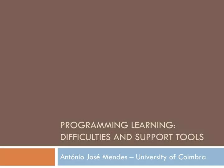 programming learning difficulties and support tools
