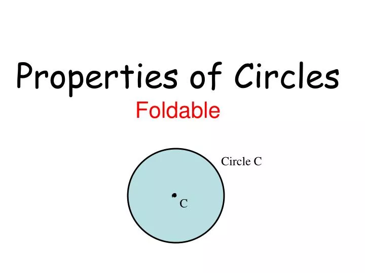 properties of circles foldable