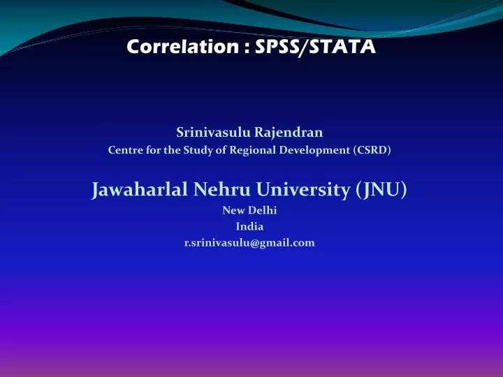 correlation spss stata