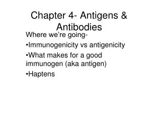 Chapter 4- Antigens &amp; Antibodies