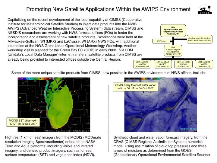 promoting new satellite applications within the awips environment
