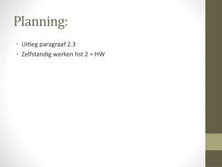 planning