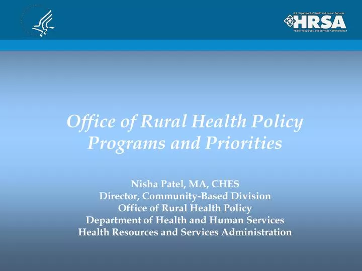 office of rural health policy programs and priorities