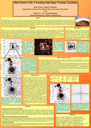 IRAS 20343+4129: A Puzzling High-Mass Protostar Candidate Aina Palau, Robert Estalella,